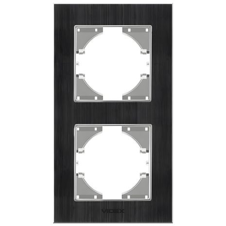 Вертикальна алюмінієва рамка на 2 поста VIDEX BINERA VF-BNFRA2V-B чорна