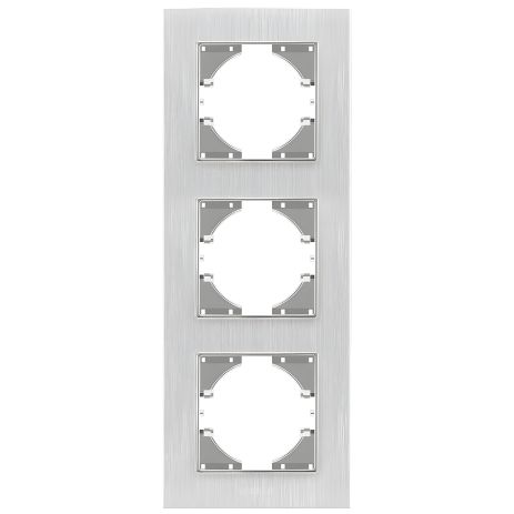Вертикальна алюмінієва рамка на 3 поста VIDEX BINERA VF-BNFRA3V-SL, срібляста Вертикальна алюмінієва рамка на 3 поста VIDEX BINERA VF-BNFRA3V-SL, срібляста