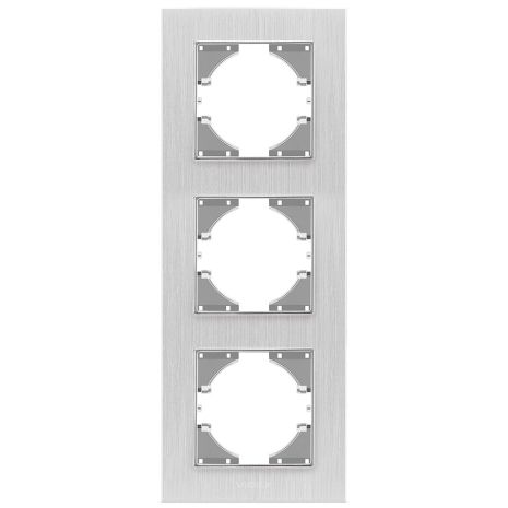 Рамка алюмінієва вертикальна на 3 пости VIDEX BINERA VF-BNFRA3V-SL срібляста