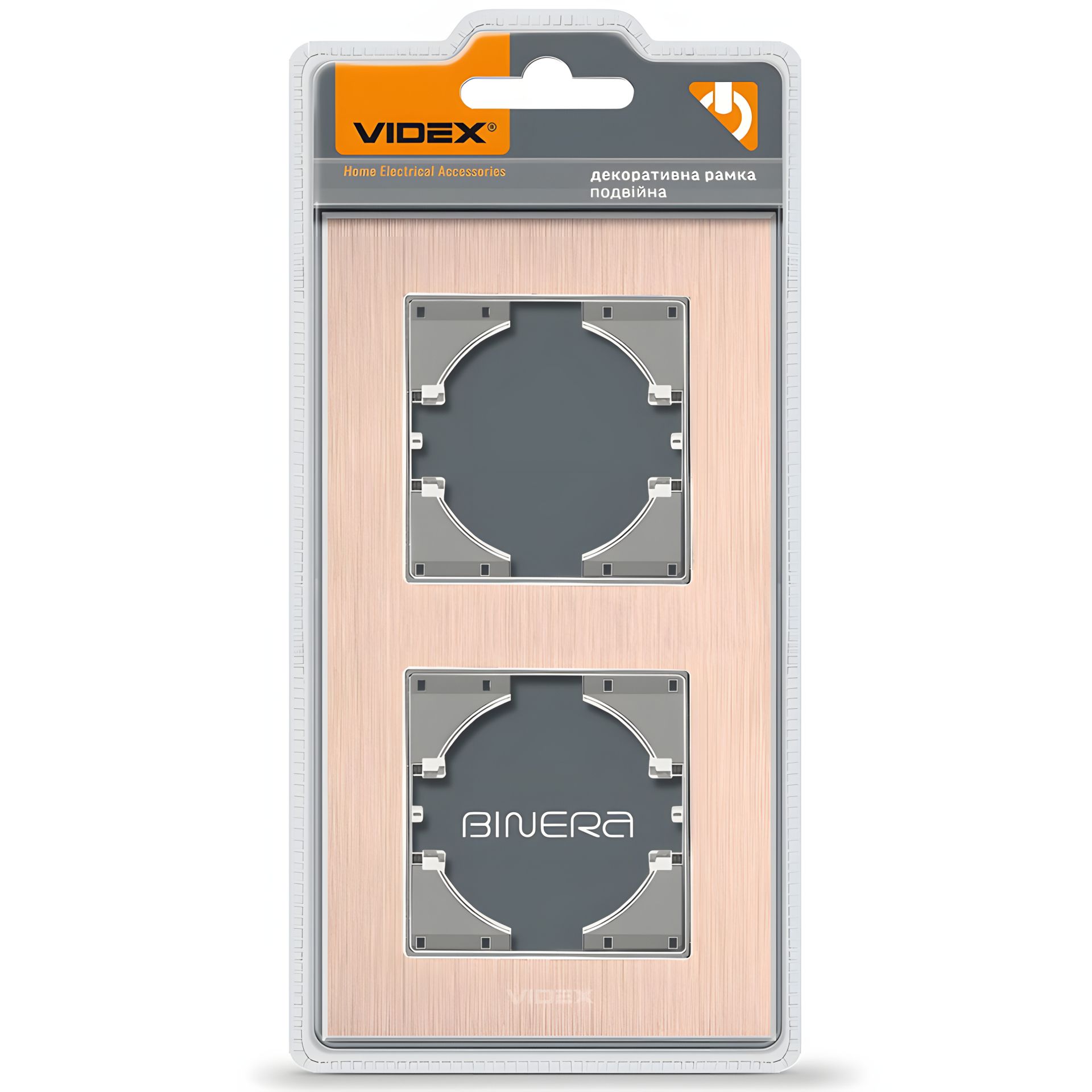Алюмінієва рамка вертикальна на 2 поста VIDEX BINERA VF-BNFRA2V-CP, мідний колір Алюмінієва рамка вертикальна на 2 поста VIDEX BINERA VF-BNFRA2V-CP, мідний колір