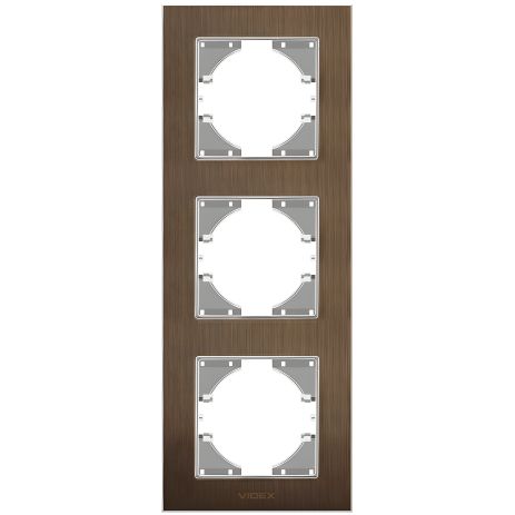 Вертикальна алюмінієва рамка на 3 пости VIDEX BINERA VF-BNFRA3V-CH шоколадного кольору Вертикальна алюмінієва рамка на 3 пости VIDEX BINERA VF-BNFRA3V-CH шоколадного кольору