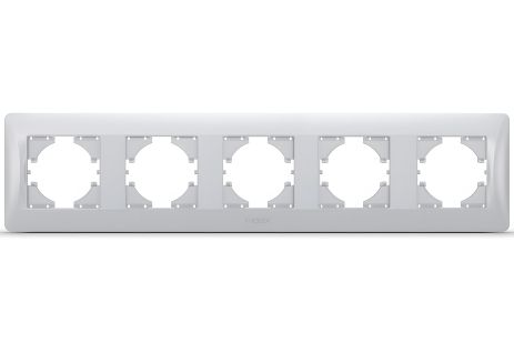 Пластиковая рамка на 5 постов VIDEX BINERA VF-BNFR5H-SS горизонтальная серебристая