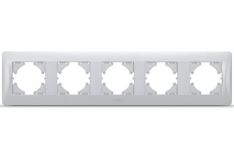 Пластикова рамка на 5 постів VIDEX BINERA VF-BNFR5H-SS горизонтальна срібляста