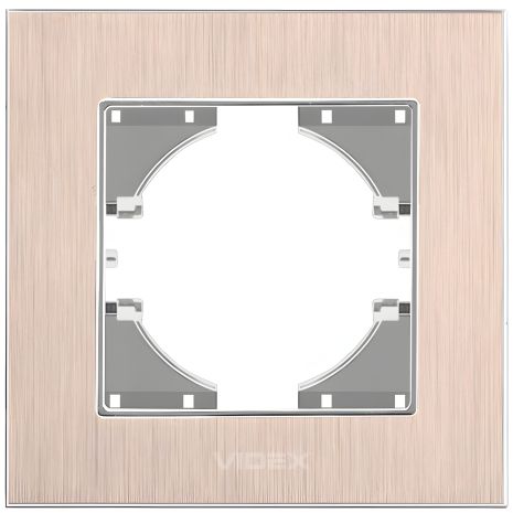 Алюминиева Рамка горизонтальна на 1 пост VIDEX BINERA VF-BNFRA1H-CP медного цвета Алюминиева Рамка горизонтальна на 1 пост VIDEX BINERA VF-BNFRA1H-CP медного цвета