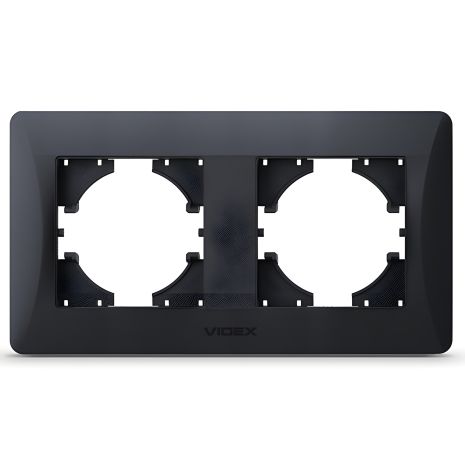 2-постовая пластиковая рамка VIDEX BINERA VF-BNFR2H-BG, черный графит 2-постовая пластиковая рамка VIDEX BINERA VF-BNFR2H-BG, черный графит