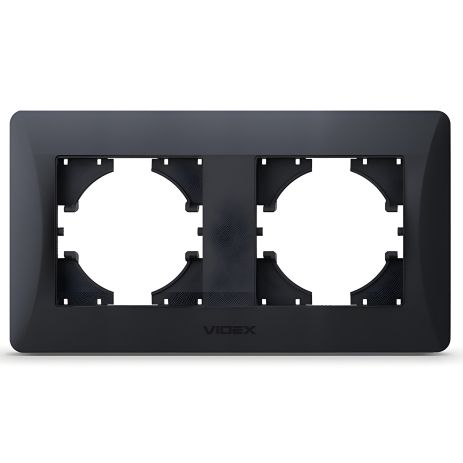 Рамка пластиковая на 2 поста VIDEX BINERA VF-BNFR2H-BG чорный графіт