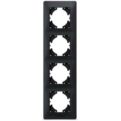 Пластикова рамка на 4 поста VIDEX BINERA VF-BNFR4V-BG вертикальна чорний графіт Пластикова рамка на 4 поста VIDEX BINERA VF-BNFR4V-BG вертикальна чорний графіт