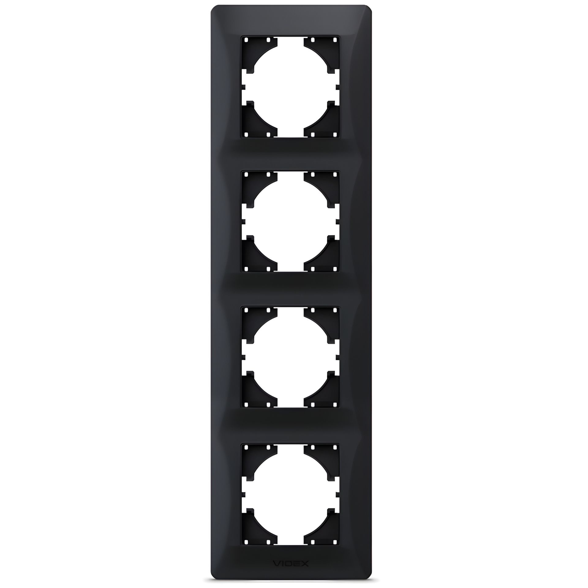 Пластикова рамка на 4 поста VIDEX BINERA VF-BNFR4V-BG вертикальна чорний графіт Пластикова рамка на 4 поста VIDEX BINERA VF-BNFR4V-BG вертикальна чорний графіт