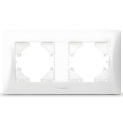 Пластикова рамка на 2 поста VIDEX BINERA VF-BNFR2H-W горизонтальна, біла