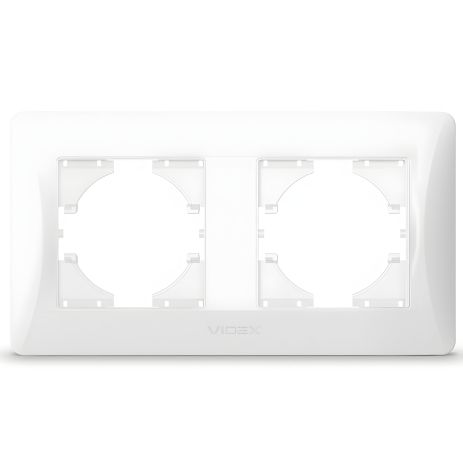 Пластиковая рамка на 2 поста VIDEX BINERA VF-BNFR2H-W горизонтальная белая