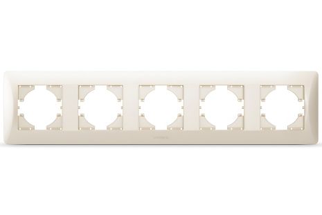 Пластиковая рамка на 5 постов VIDEX BINERA VF-BNFR5H-CR горизонтальная кремовая Пластиковая рамка на 5 постов VIDEX BINERA VF-BNFR5H-CR горизонтальная кремовая