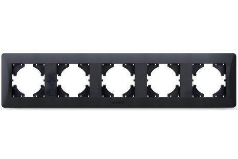 Горизонтальная 5-постовая пластиковая рамка VIDEX BINERA VF-BNFR5H-BG черный графит Горизонтальная 5-постовая пластиковая рамка VIDEX BINERA VF-BNFR5H-BG черный графит