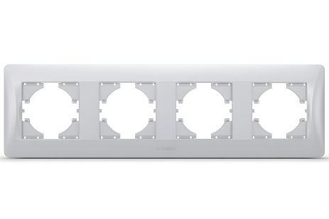 4-постовая рамка VIDEX BINERA VF-BNFR4H-SS горизонтальная серебристая