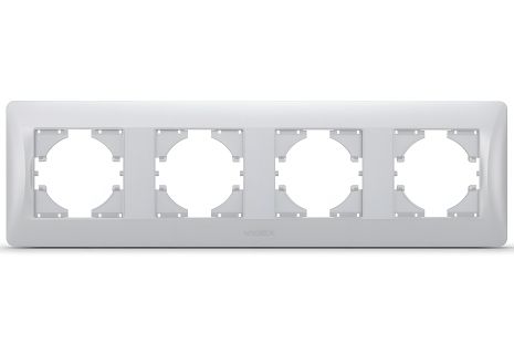 4-постовая рамка VIDEX BINERA VF-BNFR4H-SS горизонтальная серебристая