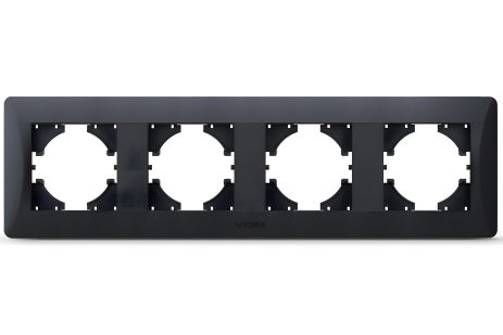 Пластикова рамка на 4 поста VIDEX BINERA VF-BNFR4H-BG горизонтальна черний графит