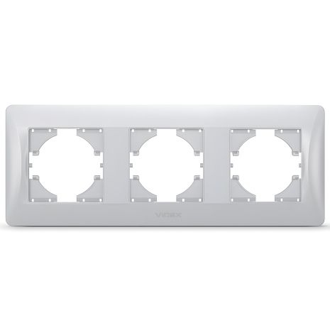 Рамка пластиковая на 3 поста горизонтальная VIDEX BINERA VF-BNFR3H-SS серебристая