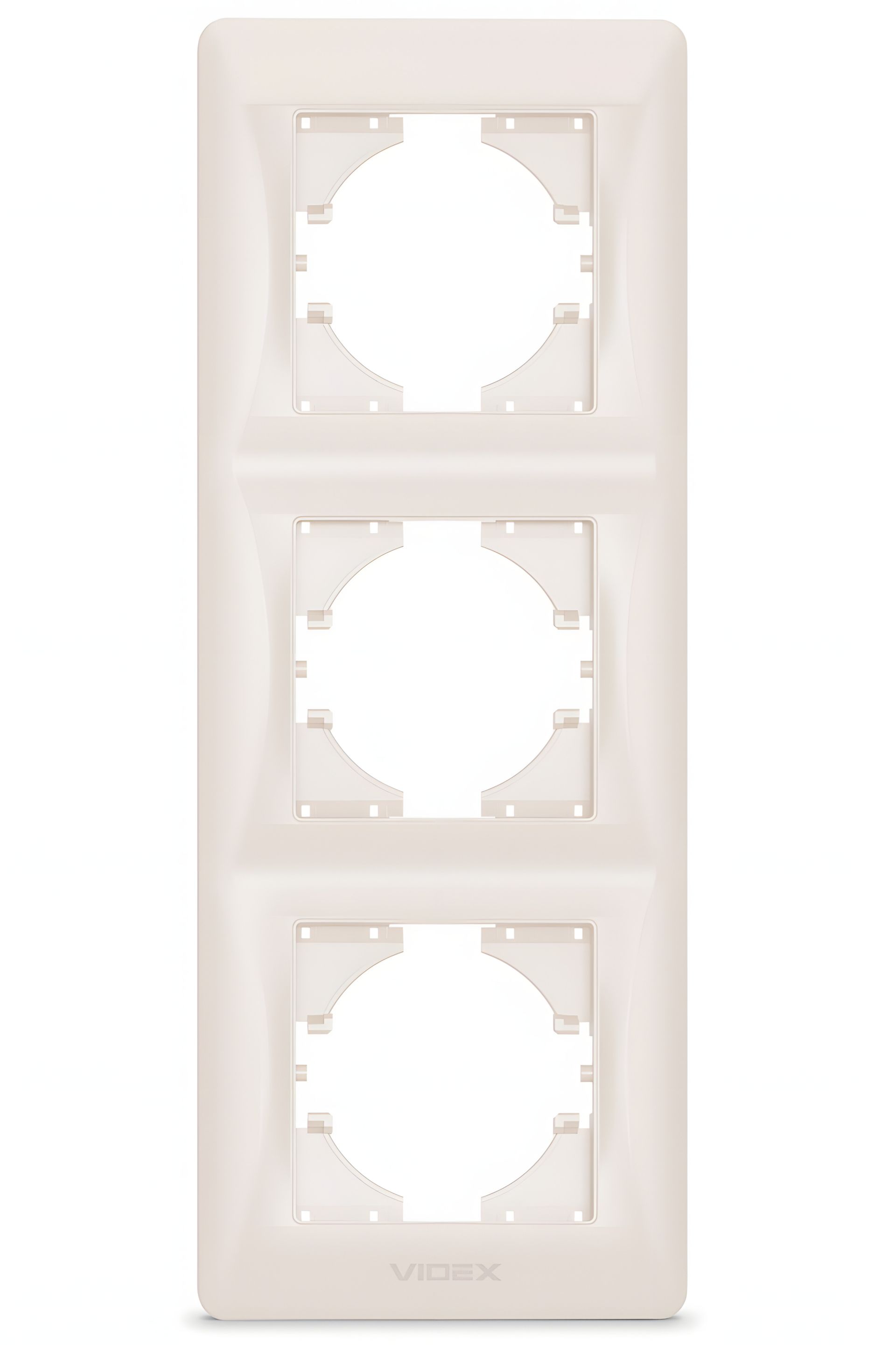 Рамка пластиковая VIDEX BINERA VF-BNFR3V-CR вертикальная кремовая на 3 поста Рамка пластиковая VIDEX BINERA VF-BNFR3V-CR вертикальная кремовая на 3 поста