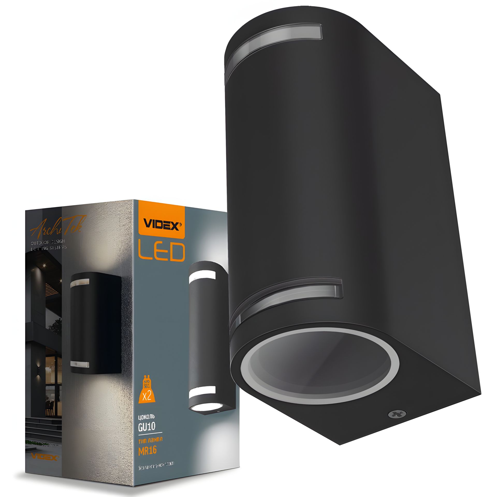 Архітектурно-декоративний LED-світильник VIDEX VL-AR022B GU10х2 IP54 Архітектурно-декоративний LED-світильник VIDEX VL-AR022B GU10х2 IP54