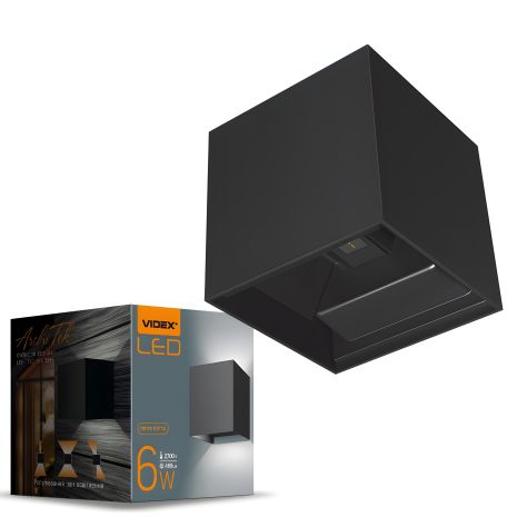 Архитектурно-декоративный двусторонний светильник VIDEX VL-AR04-062B, 6W 2700K, IP54