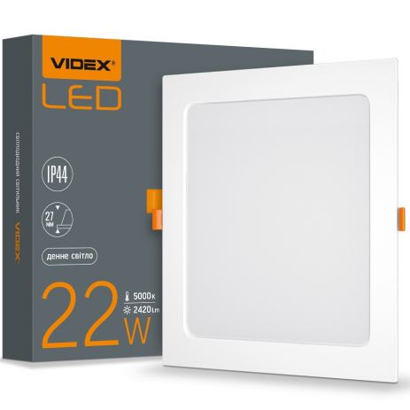 Точковий світильник VIDEX Back 22W 5000K VL-DLBS-225 вбудований квадратний