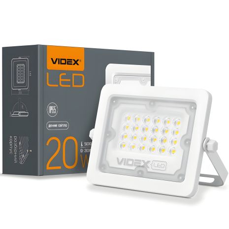 Прожектор світлодіодний VIDEX F2e 20W 5000K VL-F2e-205W у розбірному корпусі, захищений