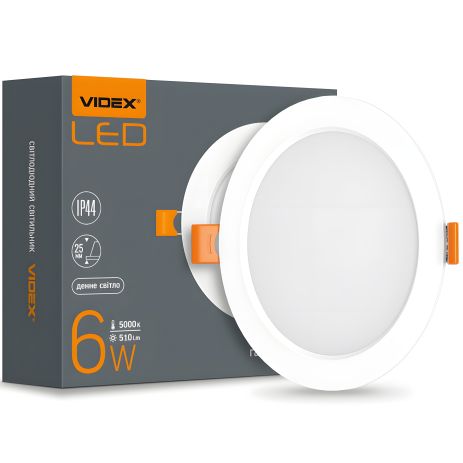 ВБУДОВАНИЙ КРУГЛИЙ СВІТИЛЬНИК Videx VL-DLBR-065 6W 5000K