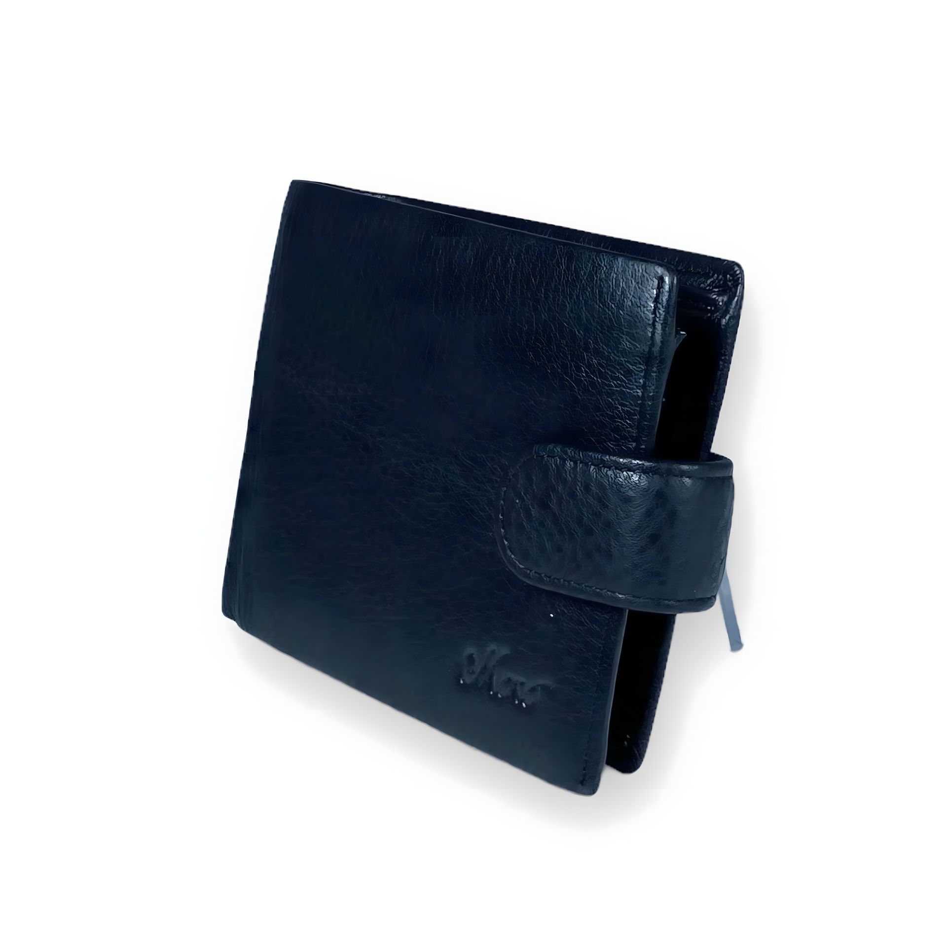 Чоловічий гаманець з натуральноі шкіри, чорний, застібка на кнопці Чоловічий гаманець з натуральноі шкіри, чорний, застібка на кнопці