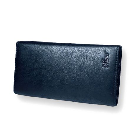 Кошелек мужской, натуральная кожа, 2 отдела для купюр, черный