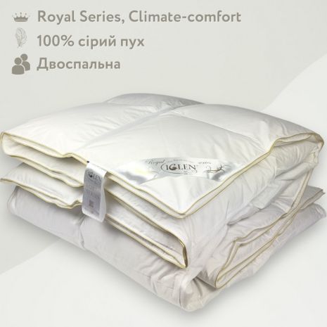 Ковдра пухова зі 100% сірим пухом Royal Series Climate-comfort IGLEN 200х220 (20022010GRS)