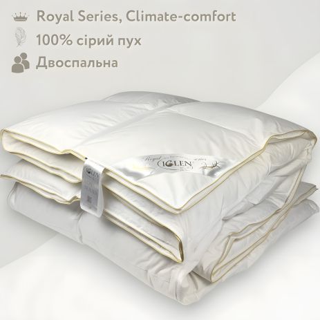 Ковдра пухова зі 100% сірим пухом Royal Series Climate-comfort IGLEN 200х220 (20022010GRS) (Королівська пухова ковдра)