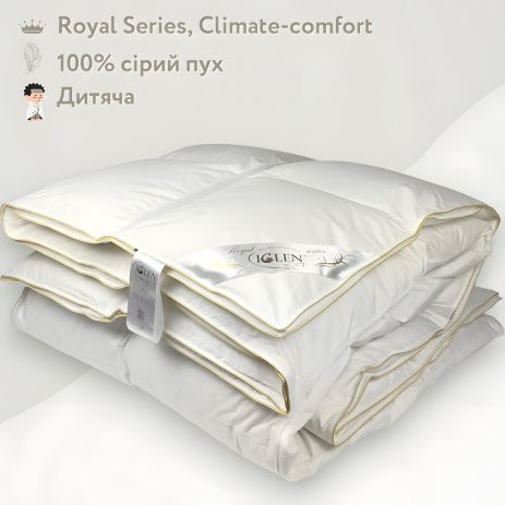 Пухова ковдра зі 100% сірим пухом Royal Series Climate-comfort IGLEN 110х140 (11014010GRS) Пухова ковдра зі 100% сірим пухом Royal Series Climate-comfort IGLEN 110х140 (11014010GRS)