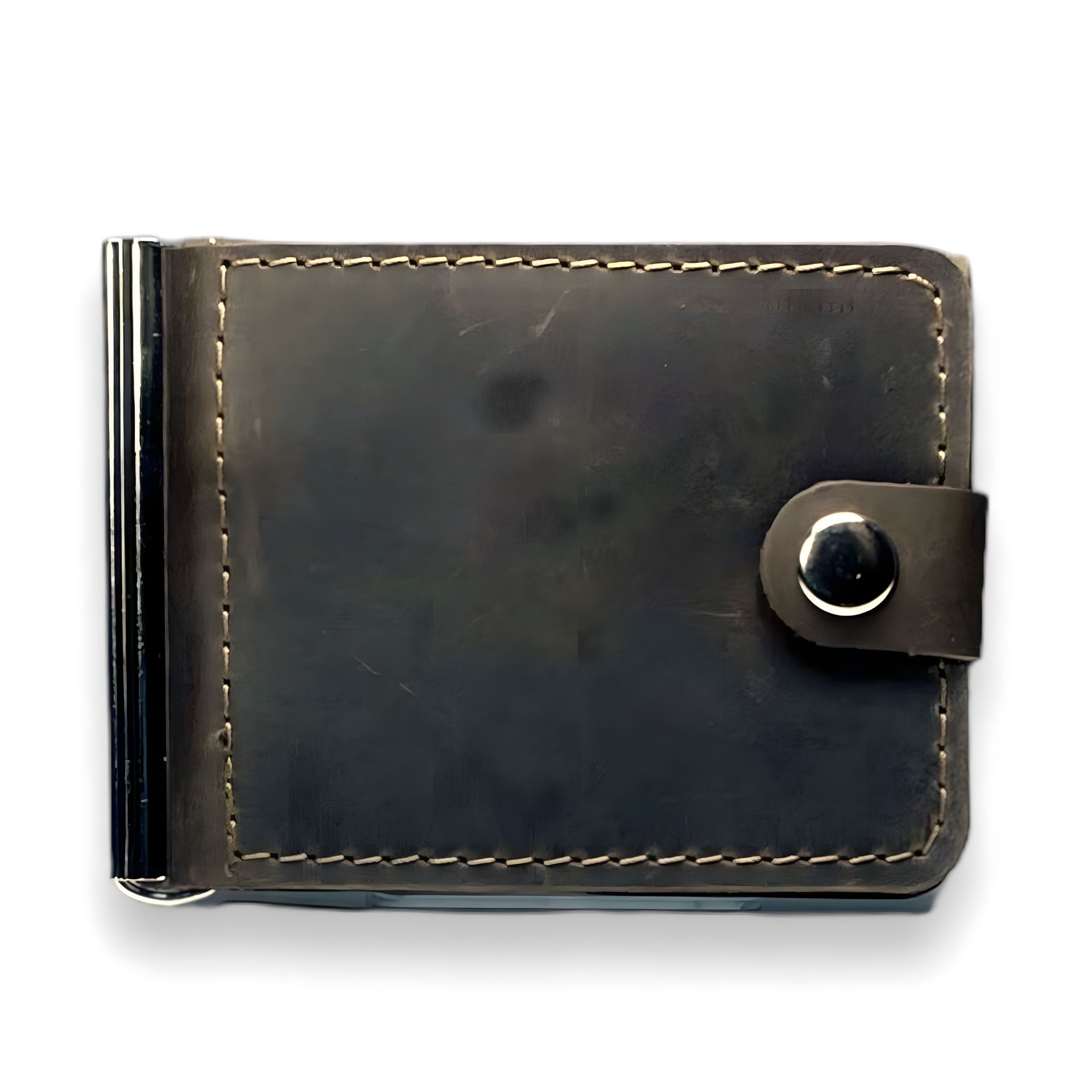 Гаманець-затискач для купюр BagWay, екошкіра, ручна робота, темно-коричневий Гаманець-затискач для купюр BagWay, екошкіра, ручна робота, темно-коричневий