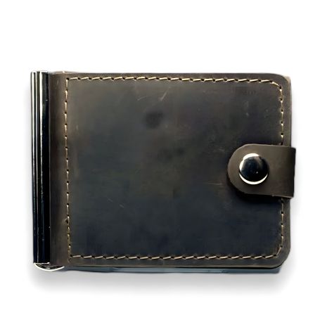 Ручной кошелек-зажим BagWay, темно-коричневая экокожа