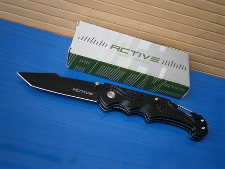 Складной нож "Активный спутник Tanto Black" 19 см стеклянный карабин