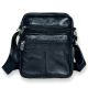Сумка через плечо, натуральная кожа, 1 отделение, фронтальные карманы, черная