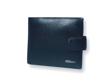 Мужской кошелек практичный, натуральная кожа, черный