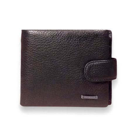Чоловічий гаманець з натуральної шкіри, три відділи, коричневий