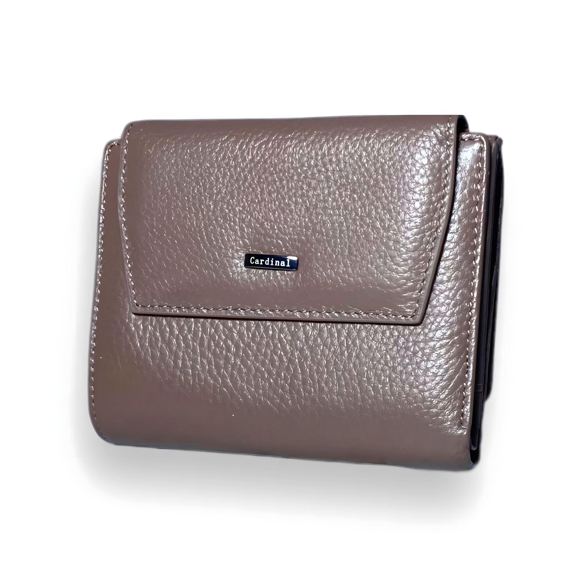 Жіночий гаманець з натуральної шкіри, коричневий, з 2 відділеннями для купюр Жіночий гаманець з натуральної шкіри, коричневий, з 2 відділеннями для купюр