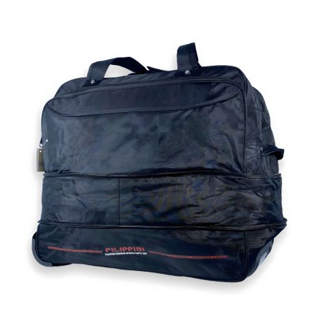 Дорожня сумка на колесах, 93 л, чорна, з розширенням