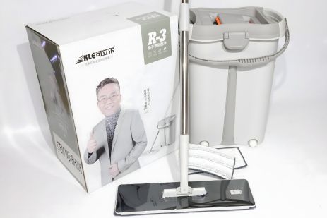 Широка швабра 40x12 см с отжимом и ведром "R3" плюс дополнительная насадка