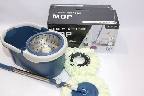 Швабра с автоматическим отжимом "Magic" и круглым ведром, синяя