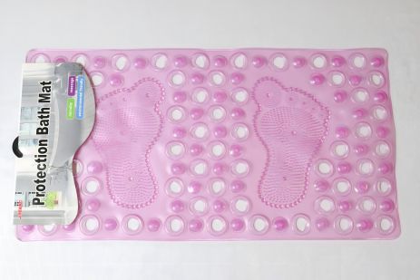 Силіконовий антиковзький килимок в ванну на присосках 64*33 см 6433pink