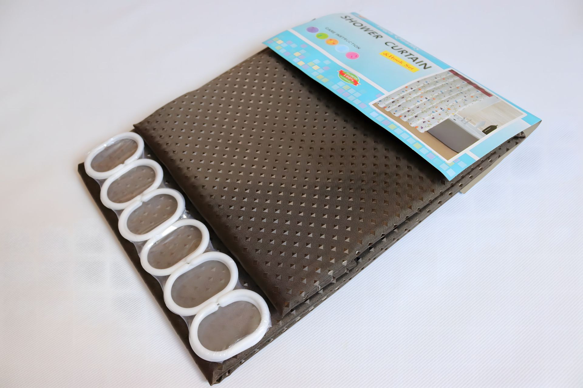 Шторка для ванной 180x180 см коричневая однотонная Шторка для ванной 180x180 см коричневая однотонная