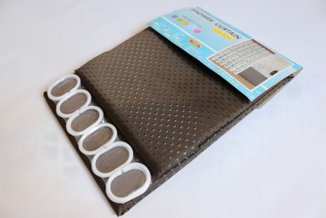 Широкая штора до ванны 240x180 см однотонная "пика" Темно-коричневая