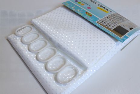 Белая однотонная шторка для ванної 180x180 см Белая однотонная шторка для ванної 180x180 см