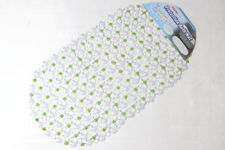 Силіконовий килимок для ванної "Соти" 68*36 см зелений