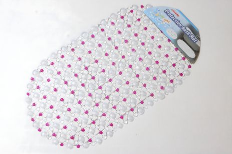 Силіконовий килимок "Соти" для ванної, 68*36 см, рожевий Силіконовий килимок "Соти" для ванної, 68*36 см, рожевий