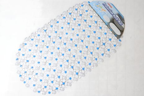 Килимок у ванну силіконовий "Соти" 68*36 см, блакитний