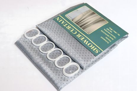 Однотонна темно-сіра штора для ванної 180x180 см