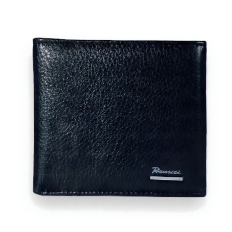 Кошелек мужской кожаный с 2 отделениями, черный